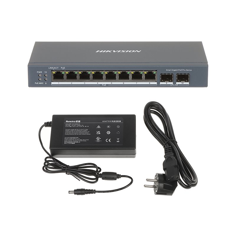 Hikvision switch 8 Porte PoE 2 Porte SFP - DS-3E1510P-SI