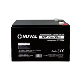 Nuval Batteria piombo 12V 7Ah impianti allarme 151x65x94mm fast 4,8