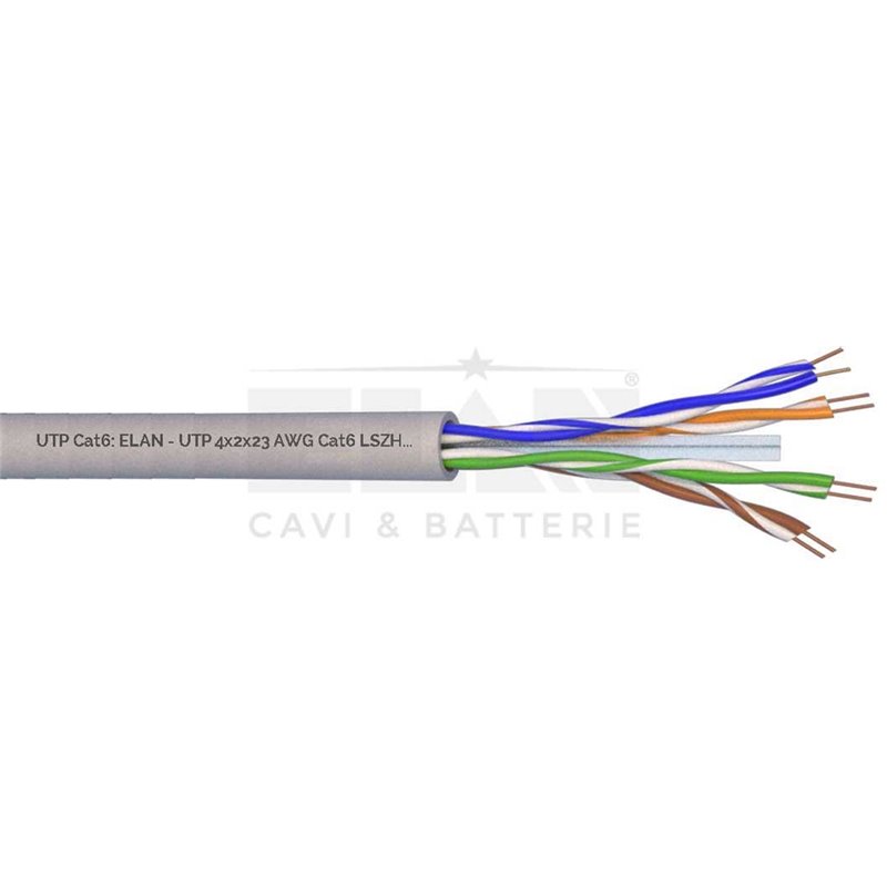 Elan Cavo per rete dati UTP CAT6 4x2x23AWG Scelta: 50M - 100M - 305M - 098233