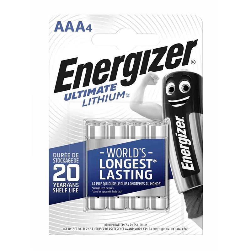 Energizer blister 4 batterie AAA - L92 mini stilo al litio - EN002