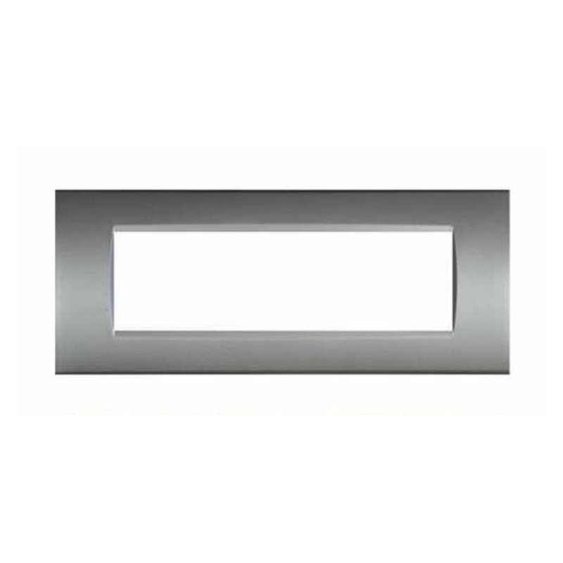 Mapam Placca 7 posti grigio scuro compatibile Bticino Living International - ART 8007-08