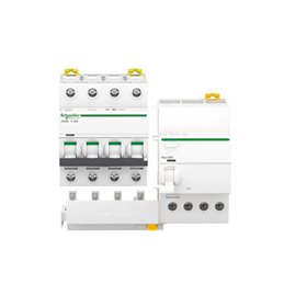 Schneider Electric Blocco differenziale QuickVigi iC60 4P 25A 300mA AC + Interruttore magnetotermico iC60N 4P C 20A 6000A