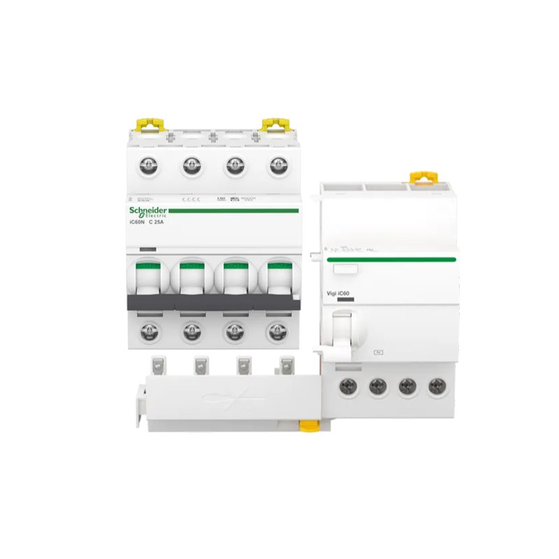 Schneider Electric Blocco differenziale QuickVigi iC60 4P 25A 30mA AC + Interruttore magnetotermico iC60N 4P C 25A 6000A