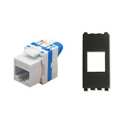 TechLy presa di rete RJ45 UTP CAT.6a tooless + Vimar Eikon grigio scura