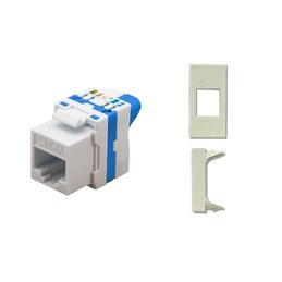 TechLy presa di rete RJ45 UTP CAT.6a tooless + Legrand Vela bianca