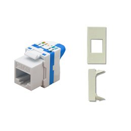 TechLy presa di rete RJ45 UTP CAT.6a tooless + Legrand Cross bianca