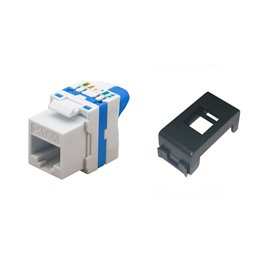 TechLy presa di rete RJ45 UTP CAT.6a tooless + Abb Elos nera