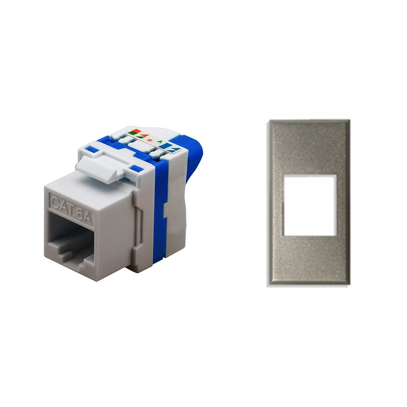 TechLy presa di rete RJ45 UTP CAT.6a tooless + Axolute grigio