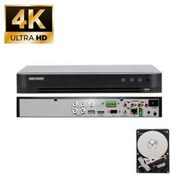 Hikvision DVR 4 canali 8MP Ultra HD + HDD 1tb con 4 porte Poc - DS-7204HUHI-K1/P (4K)