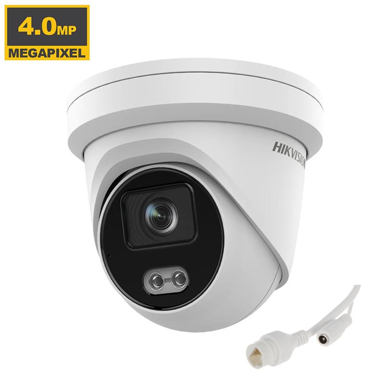 Hikvision telecamera 4MP IP POE turret Colorvu Acusense white led - DS-2CD2347G2-L (2.8mm)