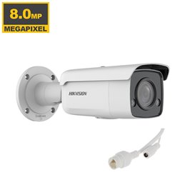 Hikvision telecamera 8MP ip poe esterna bullet 4k ultra hd professionale 4mm colorvu acusense white led - DS-2CD2T87G2-L