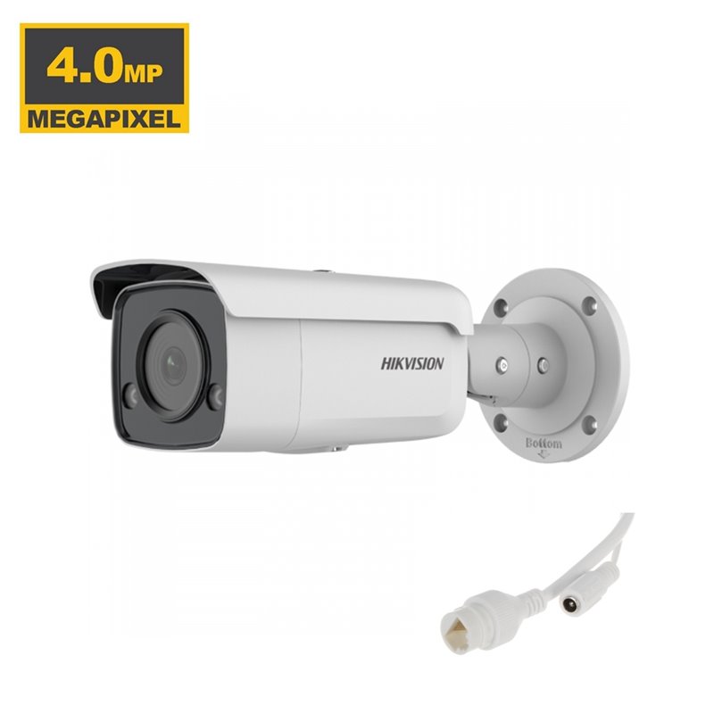 Hikvision telecamera 4MP ip poe da esterno bullet 4mm colorvu acusense white led - DS-2CD2T47G2-L