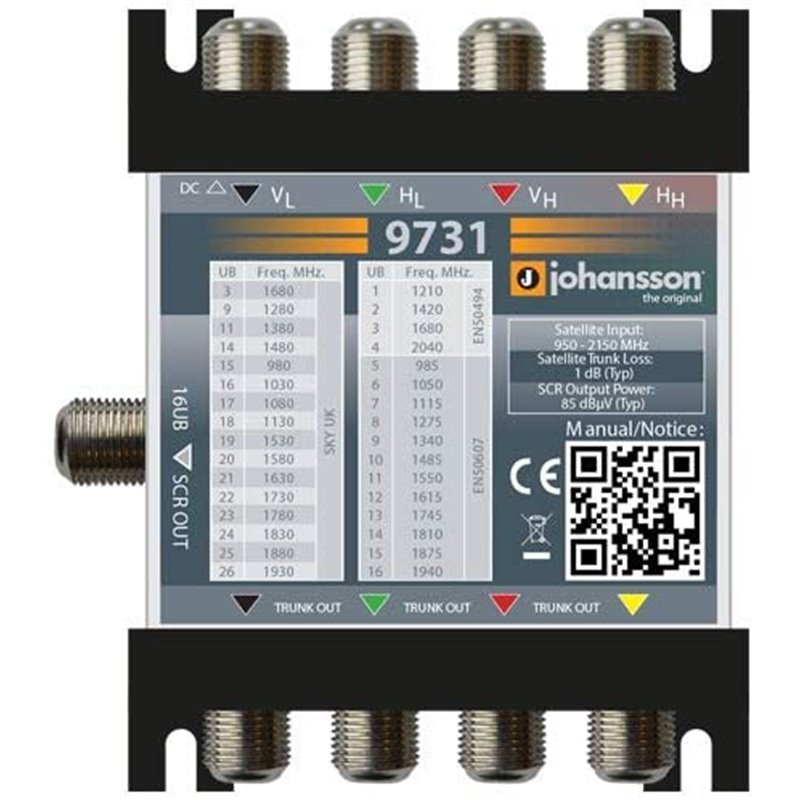 Johansson Multiswitch dSCR 9731 con 4 ingressi - J9731