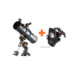 Celestron telescopio 130/650 equatoriale Newton - Astromaster 130EQ  + Adattatore Nexyz (260X) - CE31045-N