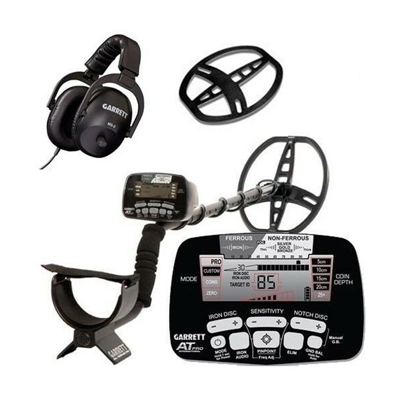 Garrett metal detector AT PRO international + Cuffie MS-2 + Salva piastra (Cover pack) 1140560