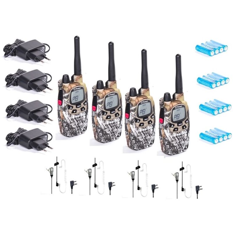 Midland 4 pezzi G7 PRO ricetrasmittente Walkie Talkie camo mimetica + Auricolare MA31-L