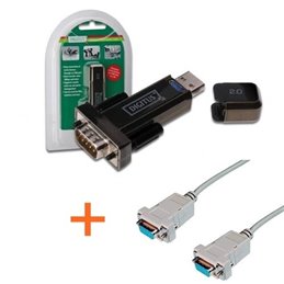 Digitus convertitore USB a seriale RS232 + Cavo null modem 9 pin compatibile Bentel - DI001