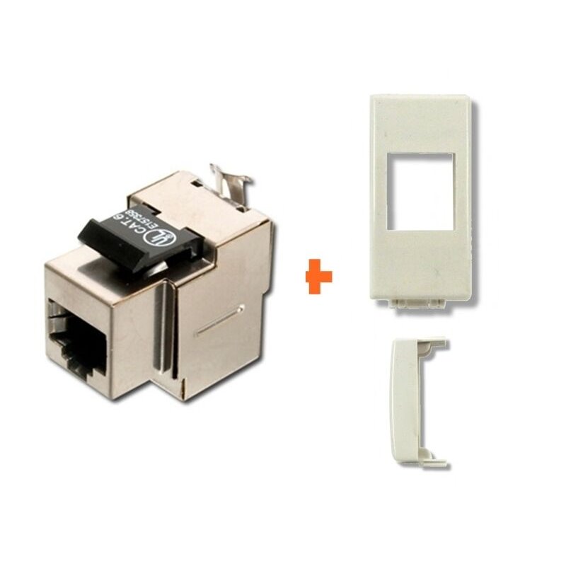 Intellinet  presa rete cat.6 stp rj45 schermata compatibile Bticino Luna bianca