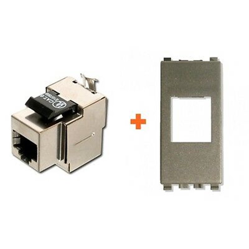 Presa rete CAT.6 STP Vimar Eikon Next Grigio metallizzato RJ45 schermata small