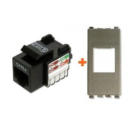 Intellinet  presa di rete cat.5e utp rj45 compatibile Vimar Eikon Next grigio metallizzato