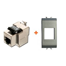 Presa di rete CAT.6 STP Gewiss Chorus titanio grigio metallizzato RJ45 small