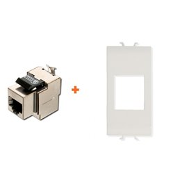 Keystone presa di rete RJ45 cat.6 stp compatibile Gewiss Chorus bianco bianca