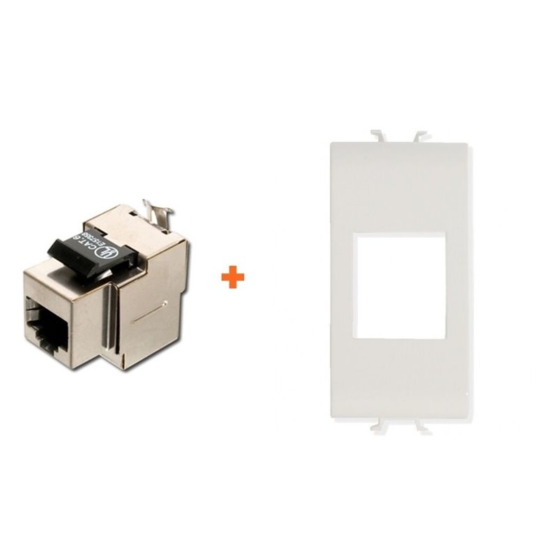 Keystone presa di rete RJ45 cat.6 stp compatibile Gewiss Chorus bianco bianca