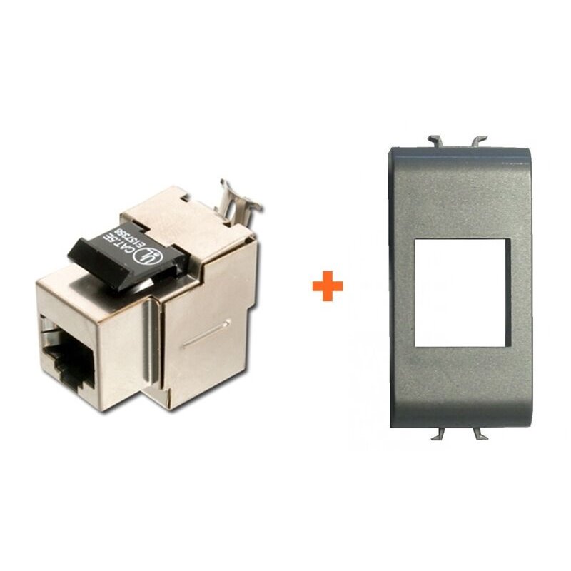 Presa di rete CAT.5e STP Gewiss Chorus titanio grigio metallizzato RJ45 small