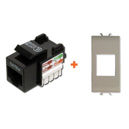 Keystone presa di rete rj45 cat.5e utp compatibile Gewiss Chorus bianco bianca