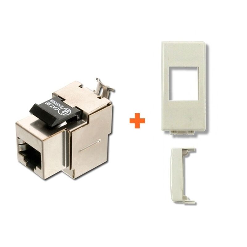 Presa rete CAT.5e STP RJ45 compatibile Bticino Luna bianca bianco schermata