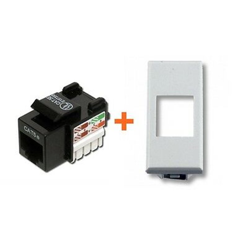 Presa di rete CAT.5e UTP compatibile serie Bticino Axolute bianca RJ45