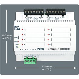 Paradox moduli di espansione 8 zone cablate bus da guida DIN - ZX8D PXPRZ8D