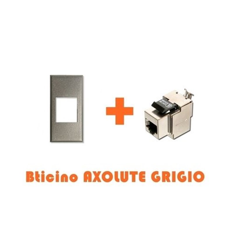 Presa rete CAT.5e stp RJ45 schermata Axolute grigio chiaro metallizzato small