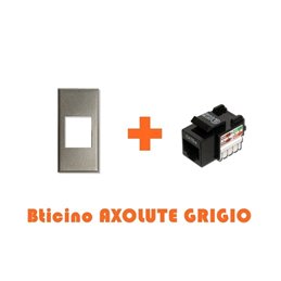 Presa rete LAN  RJ45 CAT.5e utp compatibile Bticino Axolute grigio chiaro argento