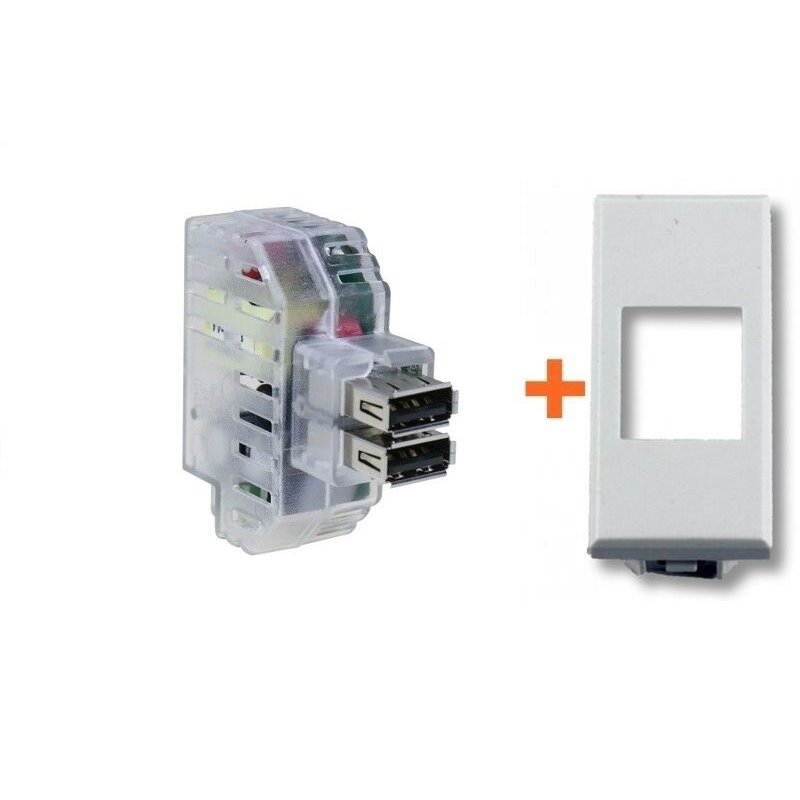 Fanton caricatore doppia presa USB AA 5V 2,4A compatibile Bticino Axolute bianco - 82892-AB