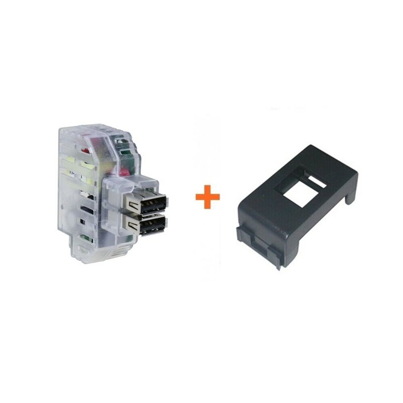 Fanton caricatore doppia USB AA 5V 2,4A compatibile Abb Elos nera - 82892-EN