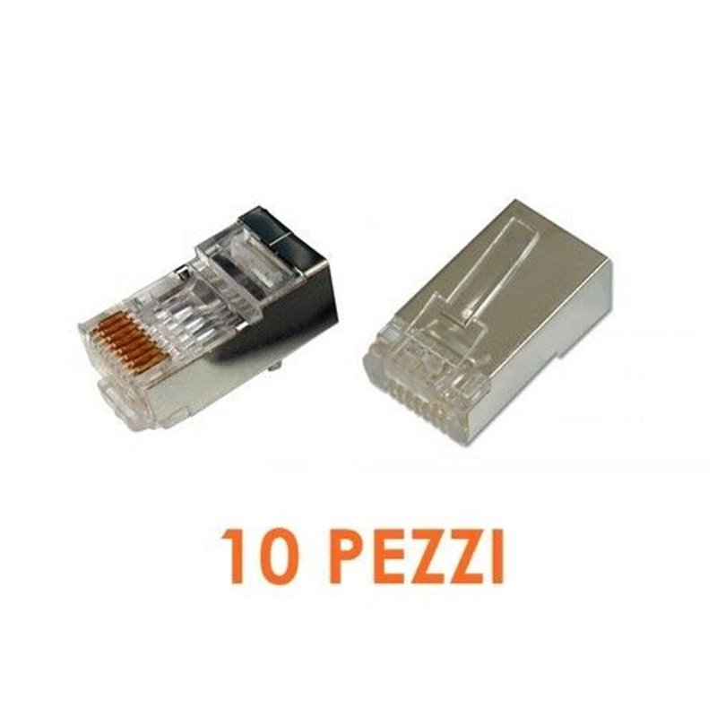 Digitus Confezione da 10 plug RJ45 rj 45 8 poli schermato connettore per cavi