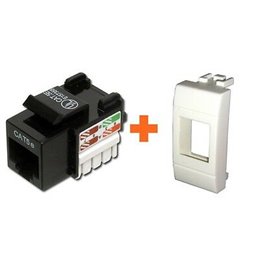 Keystone presa rete RJ45 cat.5e utp compatibile serie Bticino Light bianca