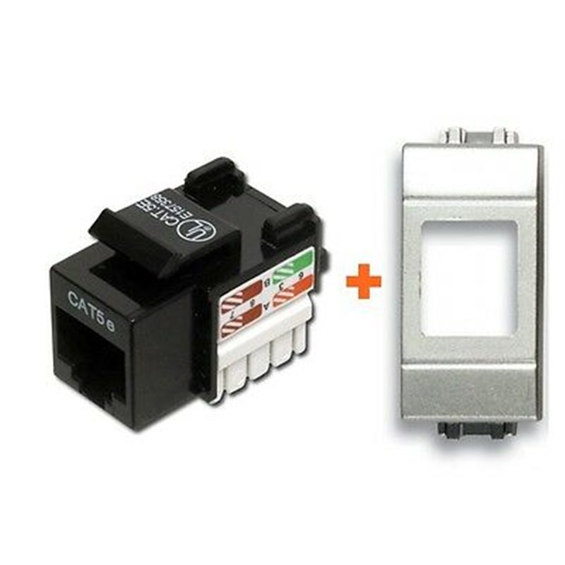 Intellinet presa rete cat.6 utp rj45 compatibile Bticino Light Tech grigio metallizzato