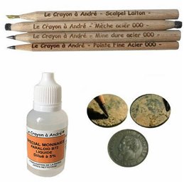 Le Craion a Andre kit completo pulizia monete matite spazzola scalpello restauro