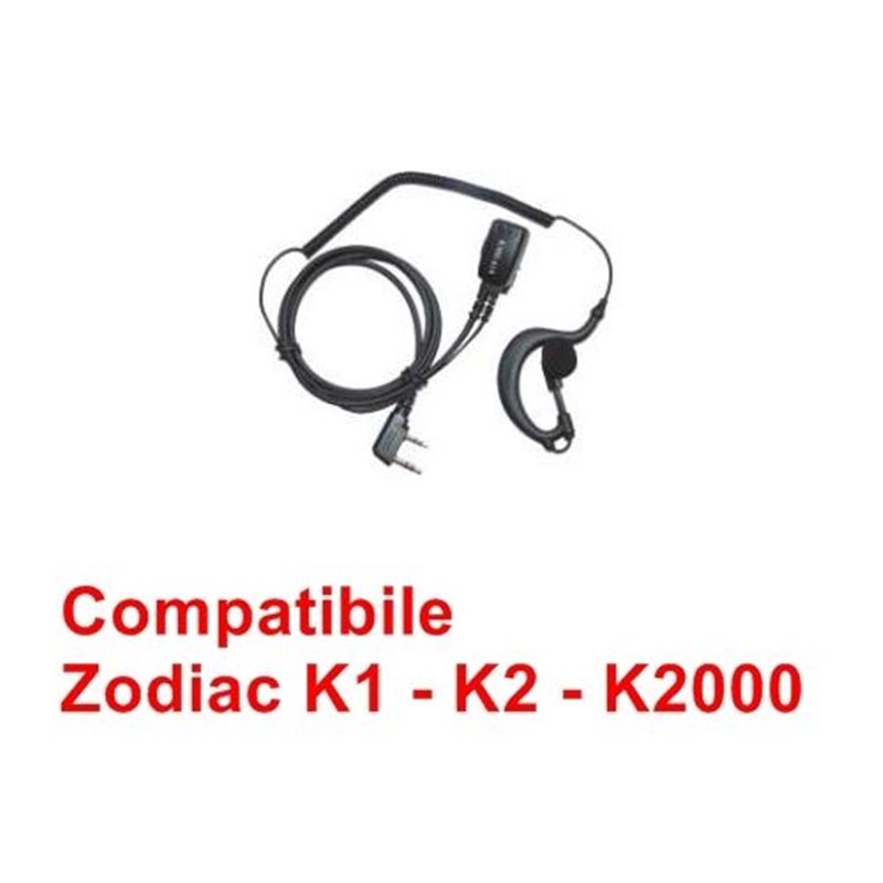 Zodiac microfono auricolare con ptt compatibile zodiac k1 k2 k2000