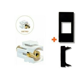 Keystone presa RCA gialla femmina - femmina compatibile Legrand Vela nera