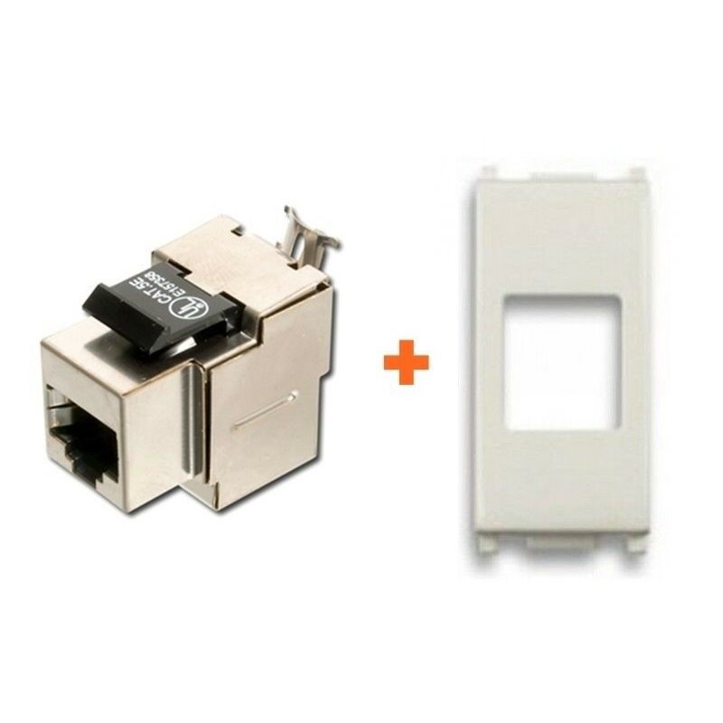 Keystone presa rete schermata cat.5e stp rj45 compatibile Vimar Plana bianca