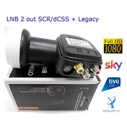 GT-SAT LNB universale 2 OUT DCSS SCR LEG + MIX TV - GT-DLNB2T