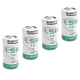 Saft 4 pezzi batteria litio LSH 14 ER-C Li-SOCl2 3,6V mezzatorcia C allarme GPS