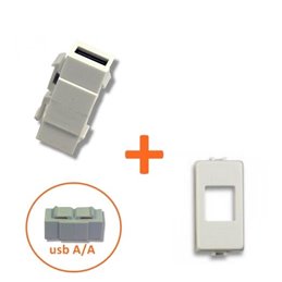 Intellinet presa usb A/A femmina femmina + Cover compatibile Bticino Matix