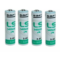 Saft 4 batterie stilo AA litio 3,6V 2600mAh Li-SoCl2 - LS14500