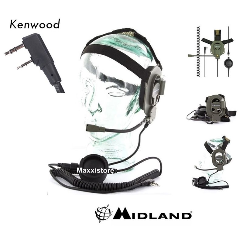 Midland cuffia con ptt e microfono attacco Kenwood - BOW M-EVO K - C1046.03