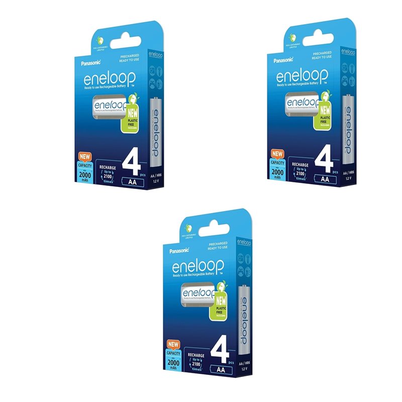 Panasonic Eneloop batterie ricaricabili 12 stilo AA 2000 mAh BK-3MCCE