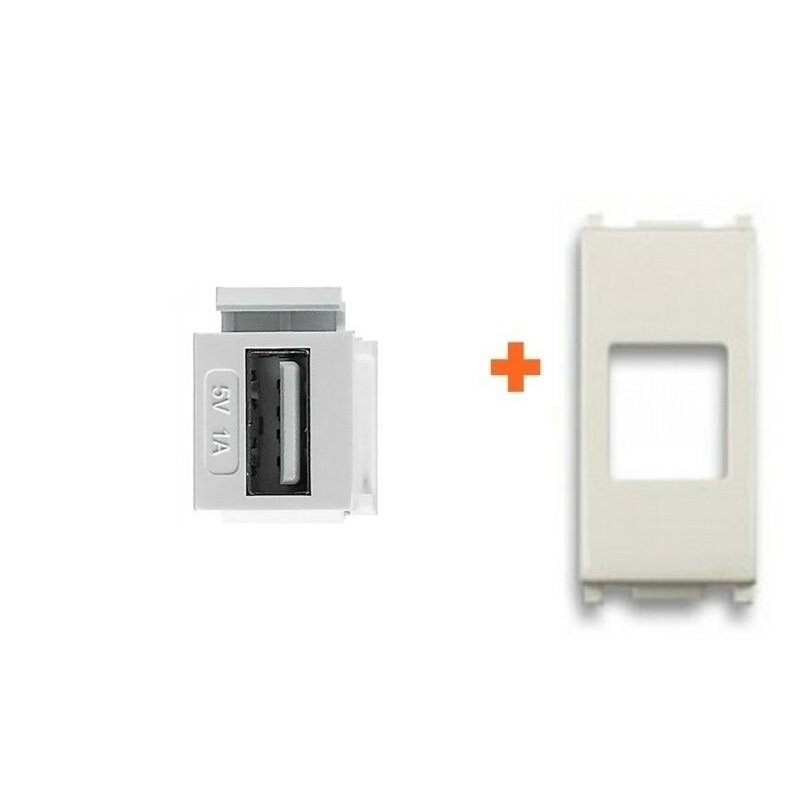 Intellinet Keystone caricatore USB 5V 1A  compatibile Vimar Plana bianca